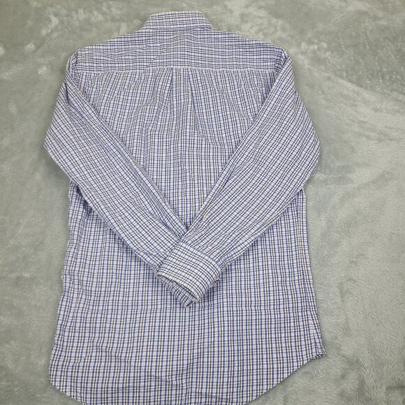 Peter Millar Button Down Shirt Small Cotton Long Sleeve Multicolor Plaid Mens - Picture 6 of 6